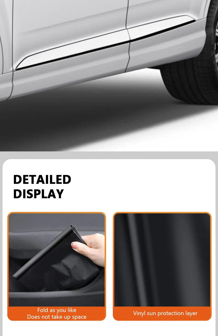 SEAMETAL 2-Section Sun Shade for Car Side Window Magnetic Curtains Sun Protection Sunshade for Children Anti-Glare UV-Blocking