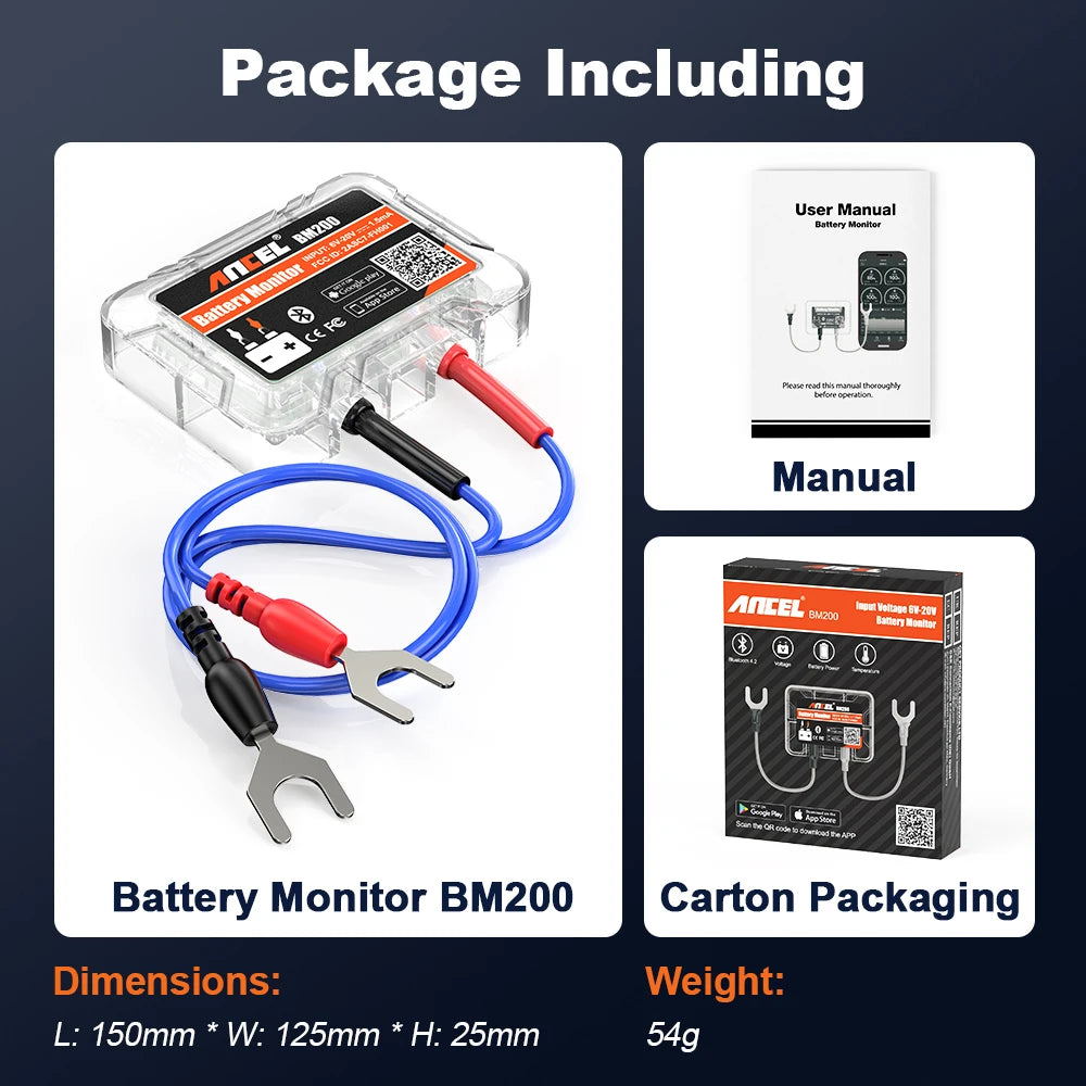 BM200 Bluetooth 12V Fahrzeugbatterie-Überwacher