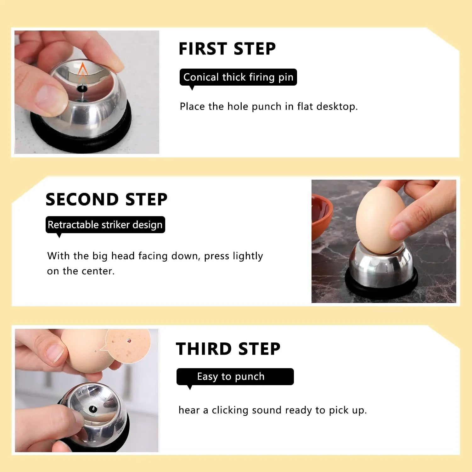 Leeseph Egg Piercer, Stainless Steel Needle Egg Hole Puncher Eggs Poacher Endurance Hole Seperater Bakery Kitchen Tool 