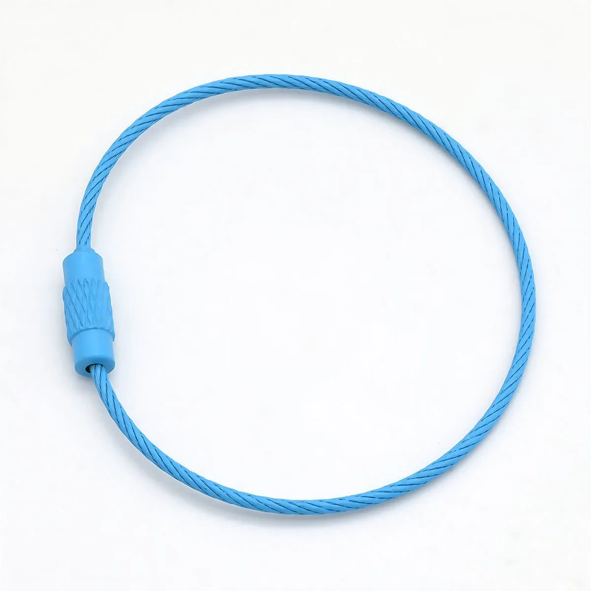 5/10pcs Stainless Steel Wire Keychain Ring Key Keyring Circle Rope Cable Loop Outdoor Camp Luggage Tag Screw Lock Gadget
