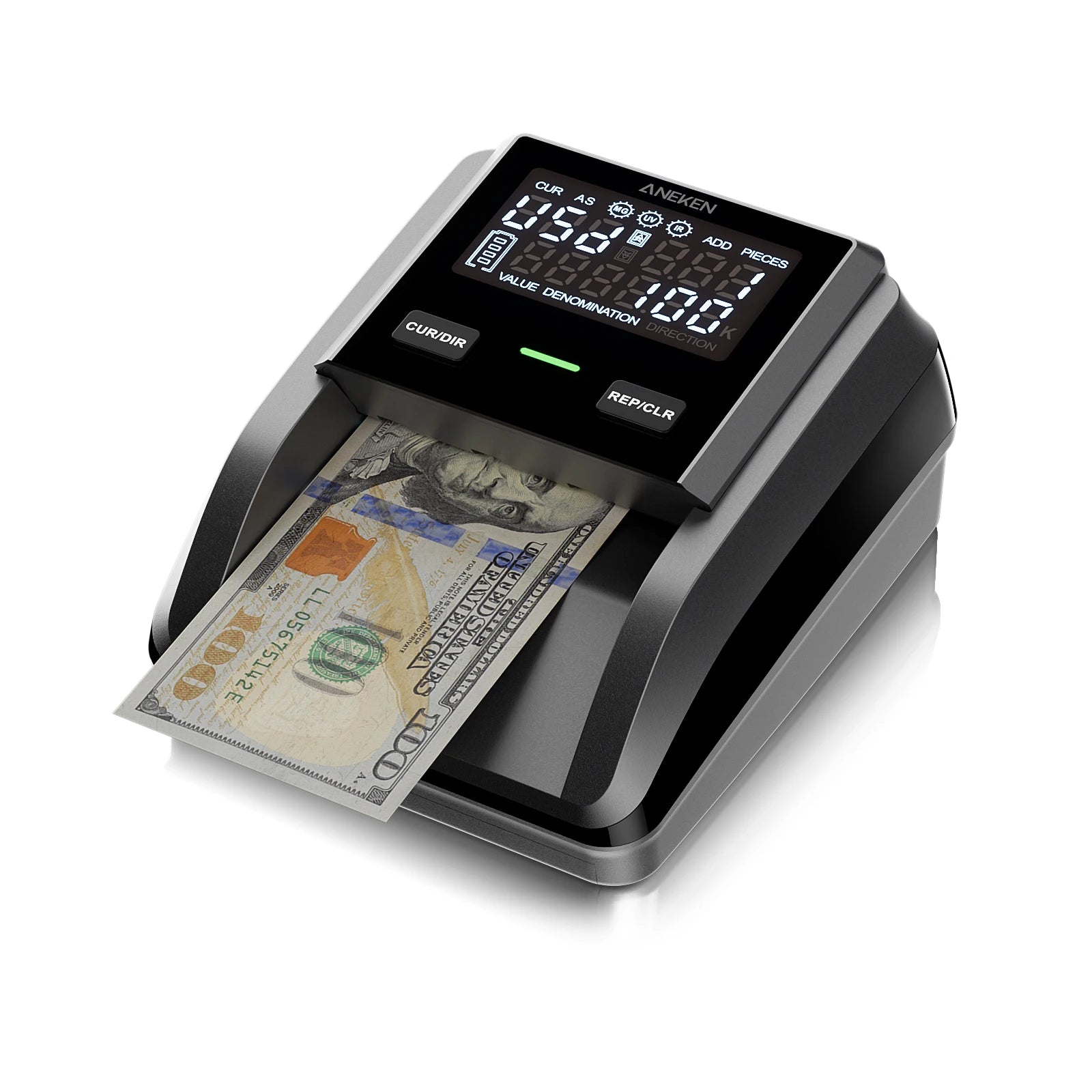 Counterfeit Bill Detector with 2.8 Inch Screen and Total Value Display