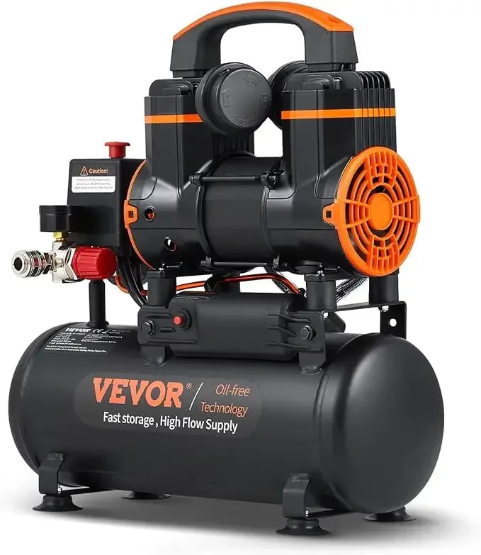 Bezolejový vzduchový kompresor 6,3 galonu, 2 HP, 3,35 CFM, 90 PSI, tichý 70 dB