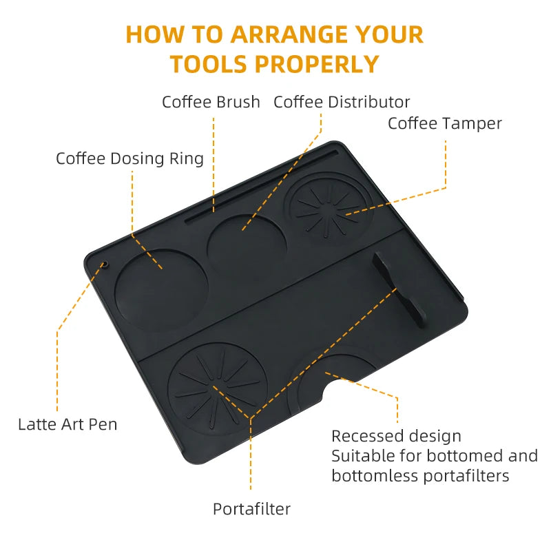 Disco de Compactação de Café Distribuidor Estação Porta-filtro Silicone Pad Espresso Maker Acessórios de Bar Cozinha Coffeeware The corner Barista Tools