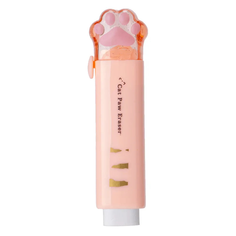 Kawaii Retractable Eraser Cute Cat Korean Stationery Rubber Drawing Erasers Children's school supplies Office 
