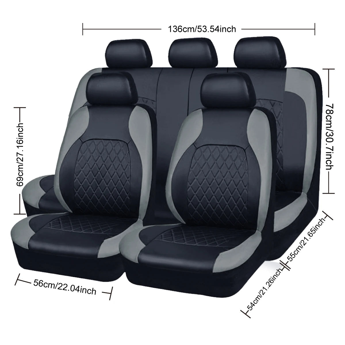 All Season Quited PU Leather Car Seat Cover Full Surrounded Seat Protector Waterproof Universal Fit Sedan Suv Pick-up Truck Seat 