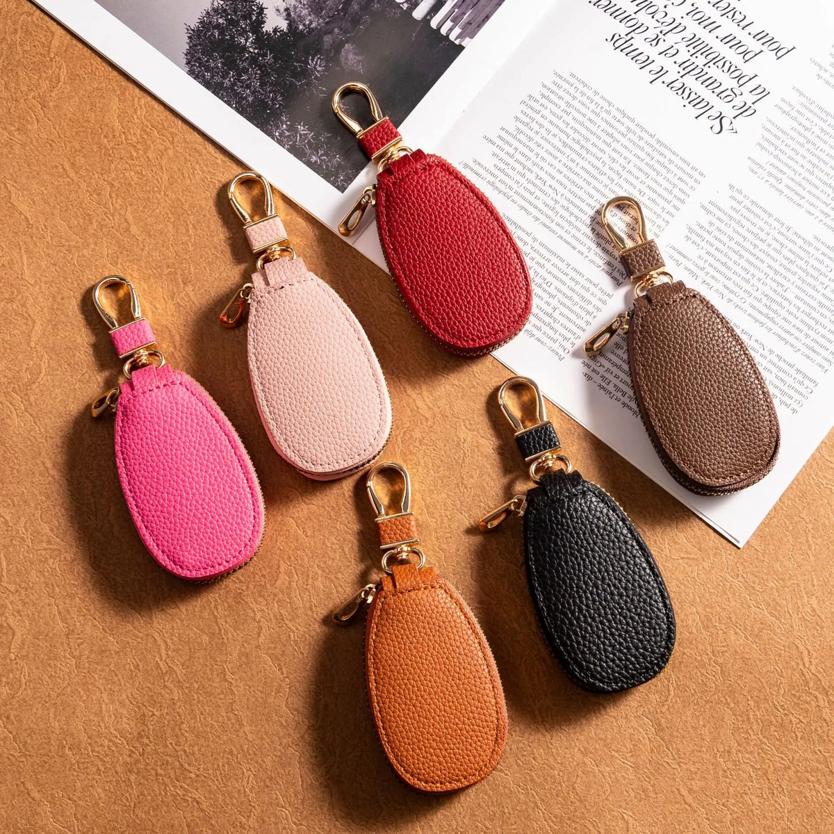 Bolsa compacta em PU para chaves