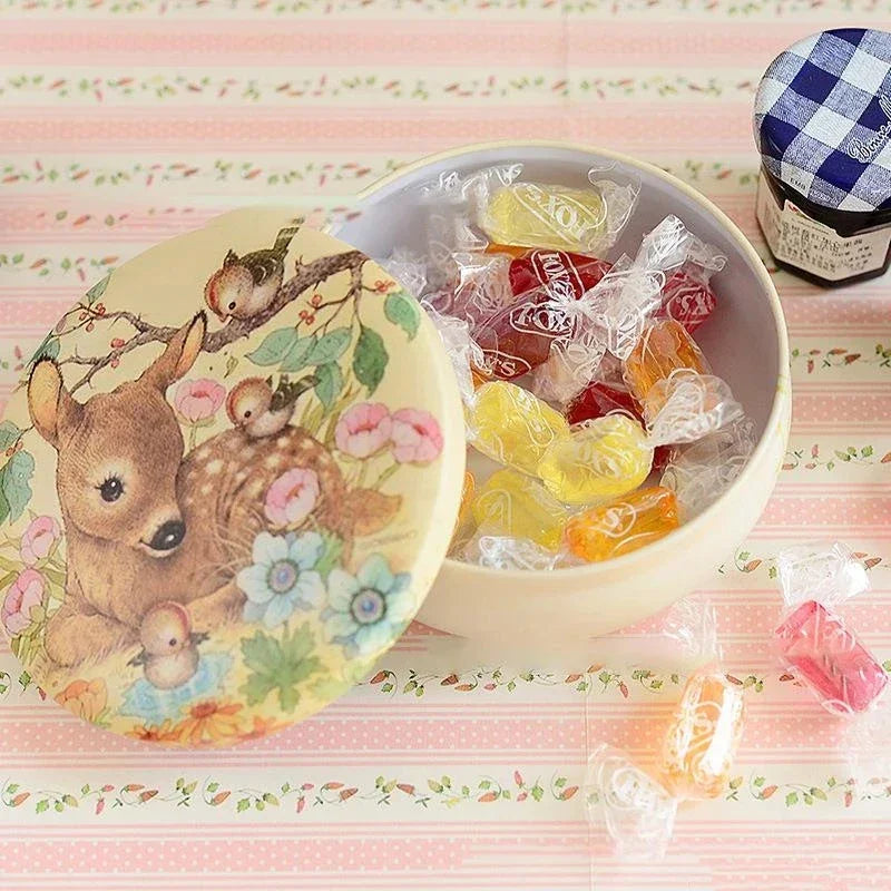 Round Tinplate Storage Tin, 10.7 cm, for Sweets and Tea