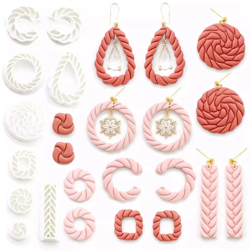 Polymeer klei cutters — Twist & Braids vormopties