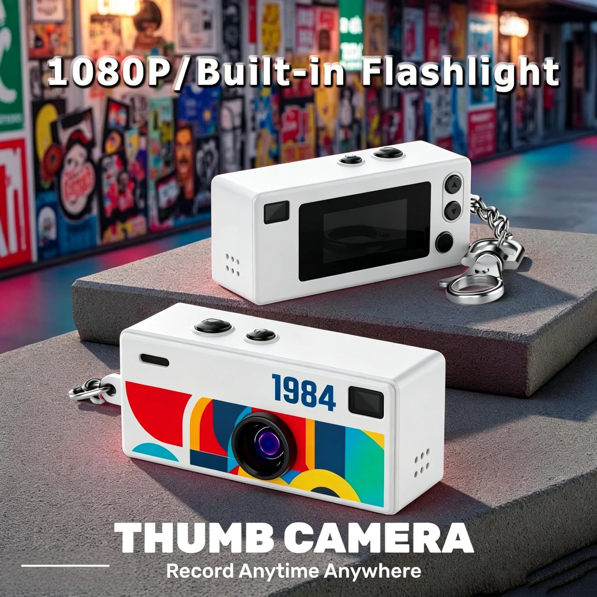 Mini Keychain Camera G6 Retro 1984 Digital 1080P HD Camcorder Video Photo Vlog Recorder CCD Action with Flash for birthday gift