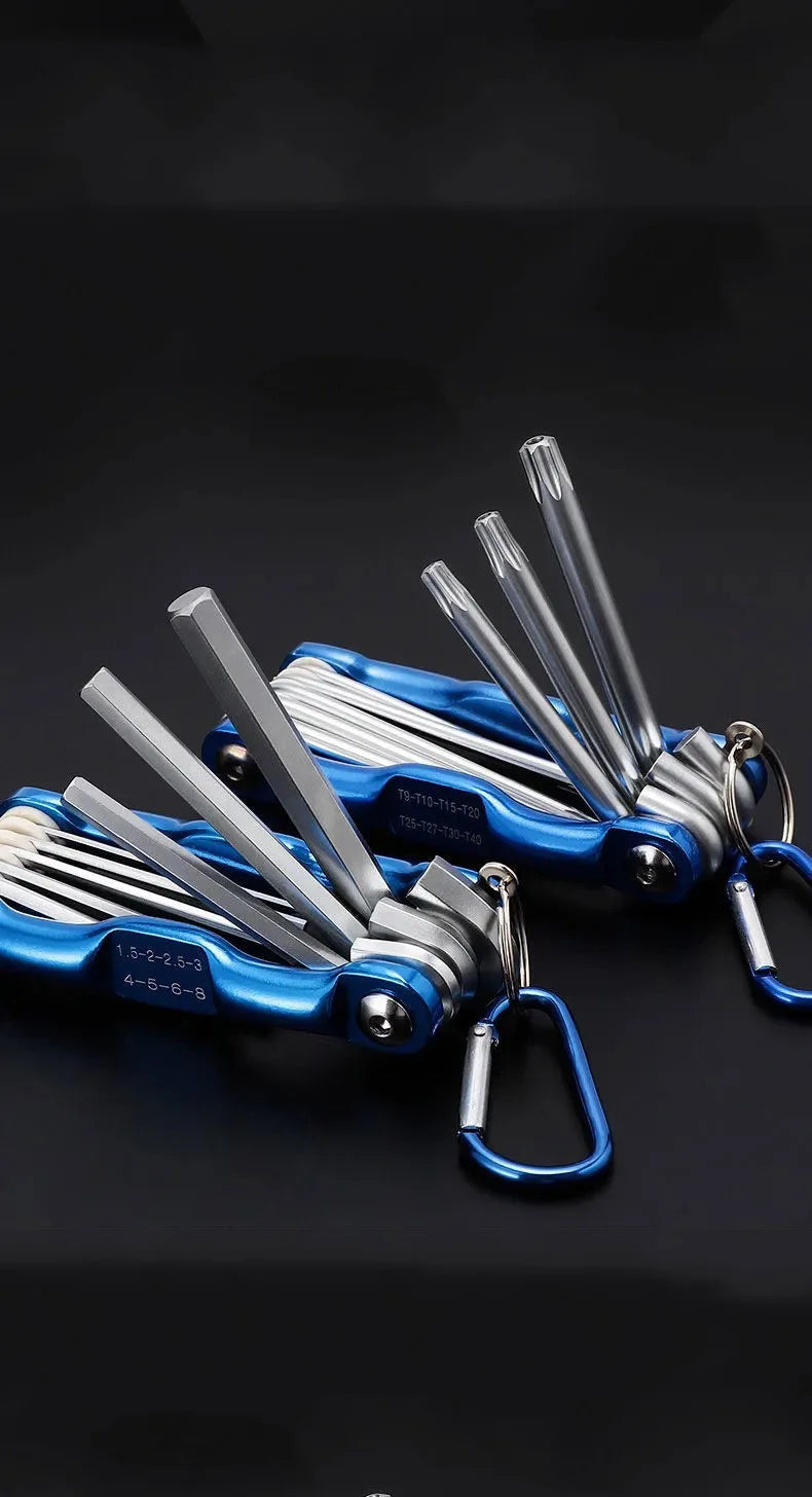 Portable Folding Hex Wrench Allen Set Metal Metric System Torx Hexagonal Spanner Screwdriver Hex Key High Quality Hand Tool 