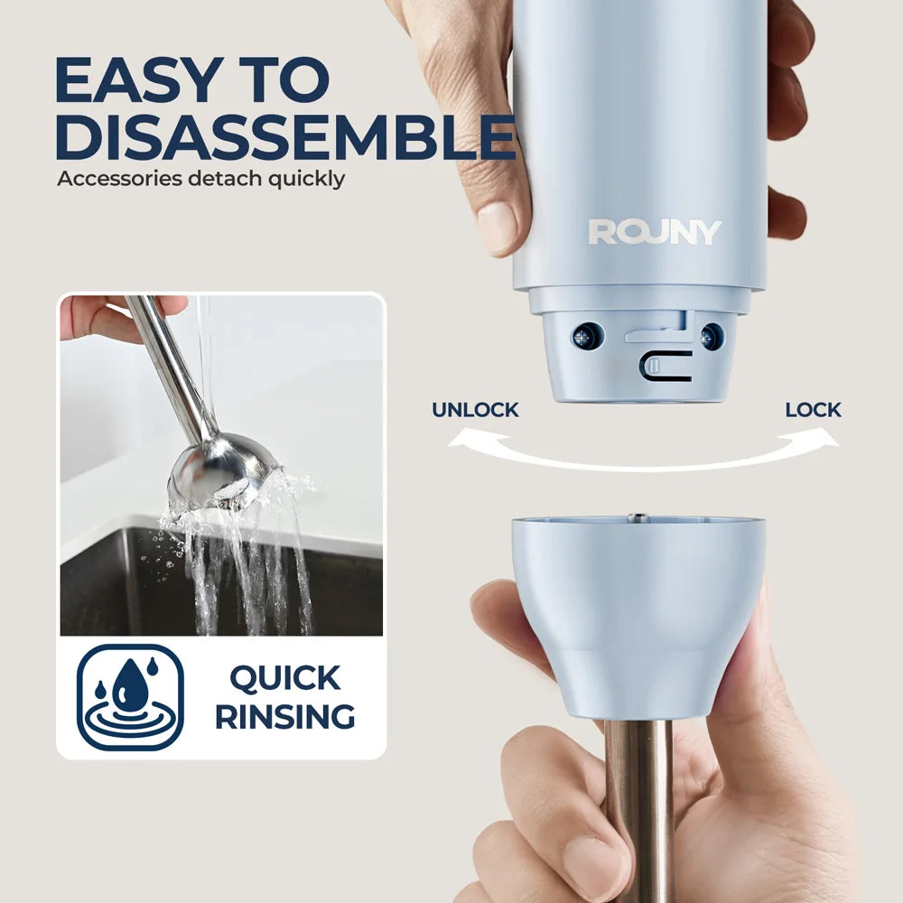 Single-Speed Immersion Blender with Detachable Arm
