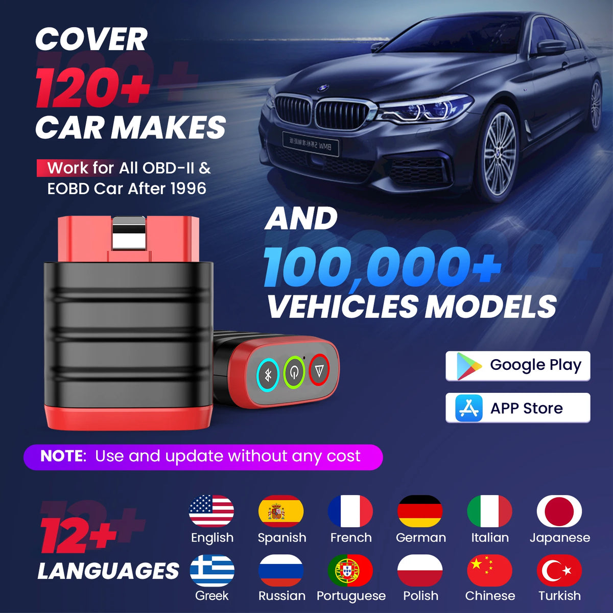 Mini Bluetooth OBD Vehicle Diagnostic Scanner