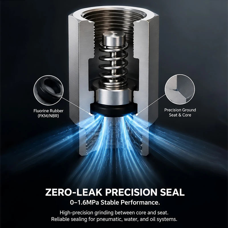 Stainless Steel Female Thread Check Valve, 1/8 to 1/2 BSP