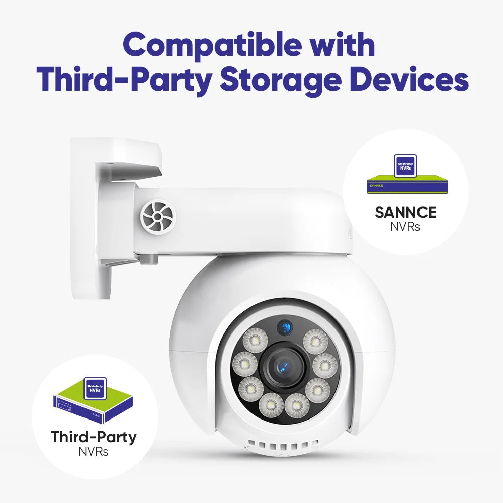 SANNCE 4K PoE Security Camera with Audio, Night Vision, IP66