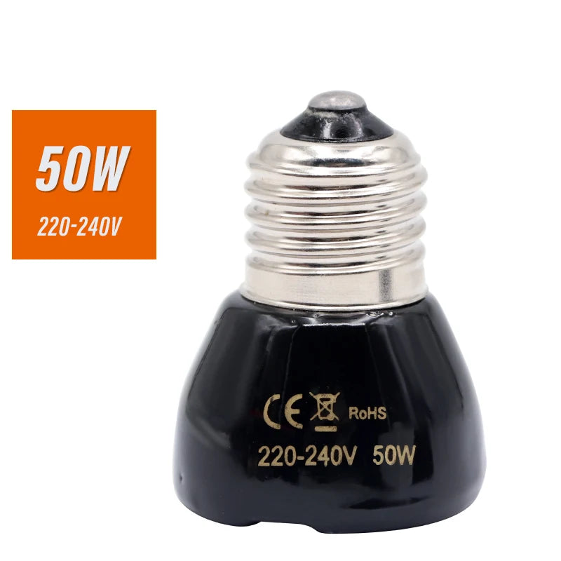Ceramic Heat Emitter Bulb, 25-100 W, No Light Output