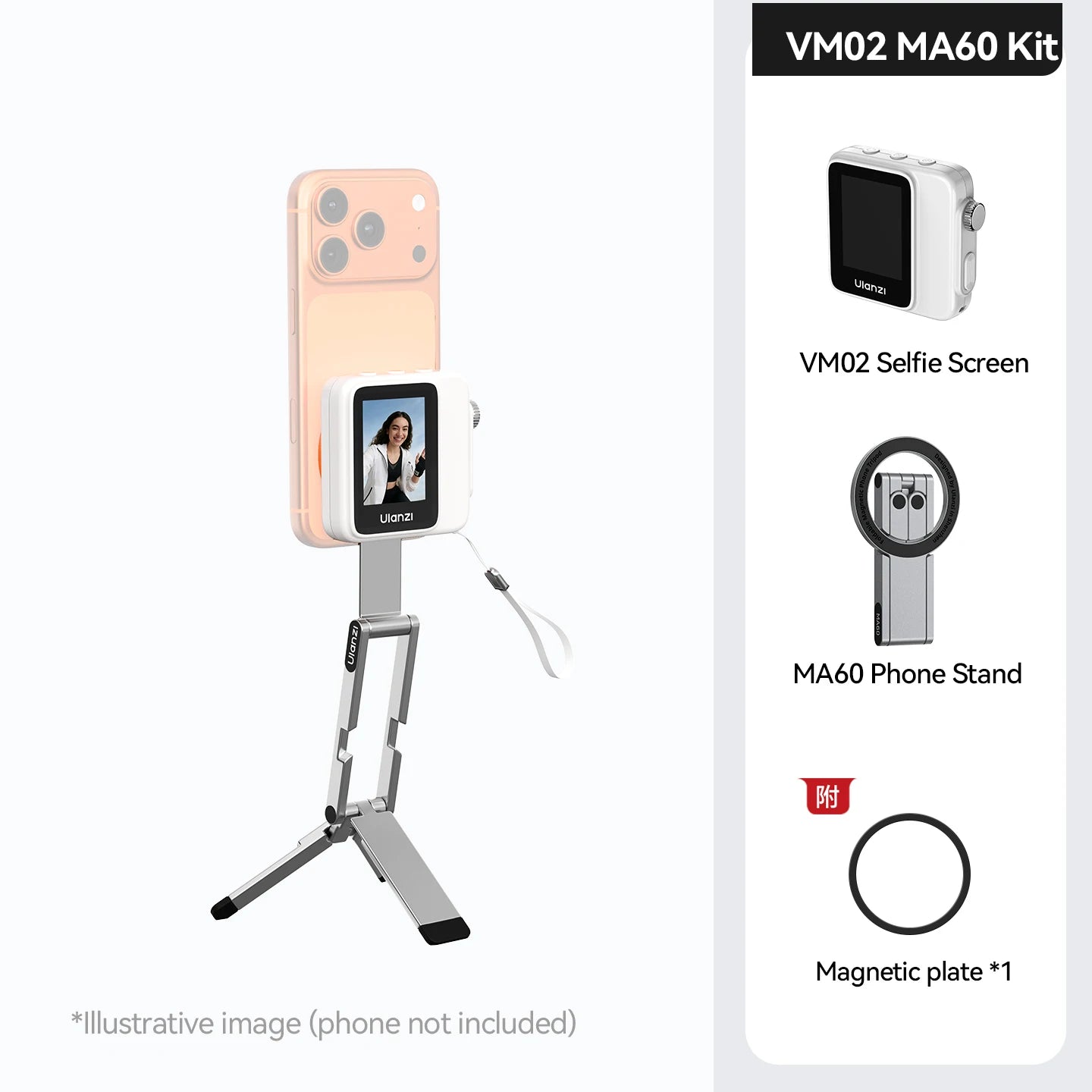 Magnetic Wireless Selfie Screen Monitor for Rear Camera Vlogging