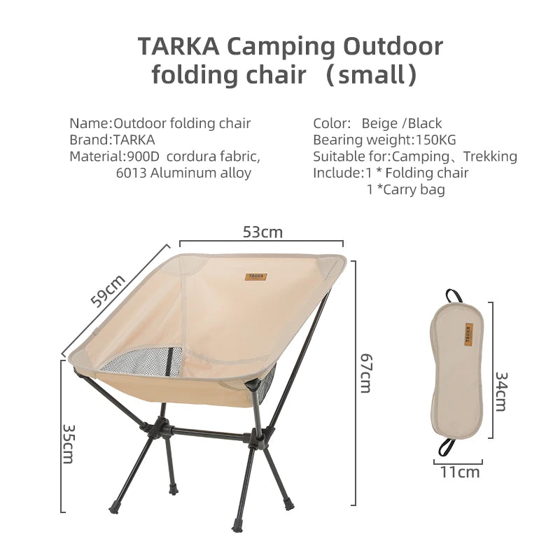 TARKA Foldable Camping Chairs Set Lightweight folding Chair Ultralight  Backpacking Moon Chairs for Garden Picnic Beach Fishing 