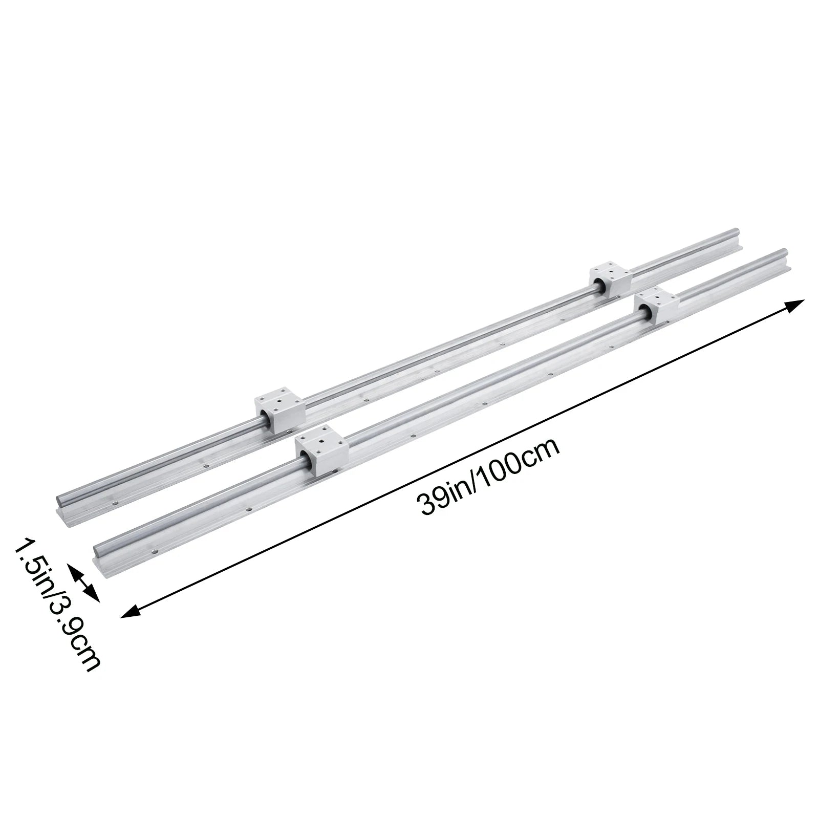 SBR12 lineaire railset 1000mm met 4 lagerblokken voor CNC