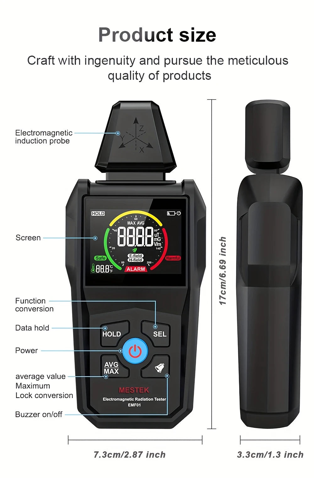Medidor de campo electromagnético EMF01