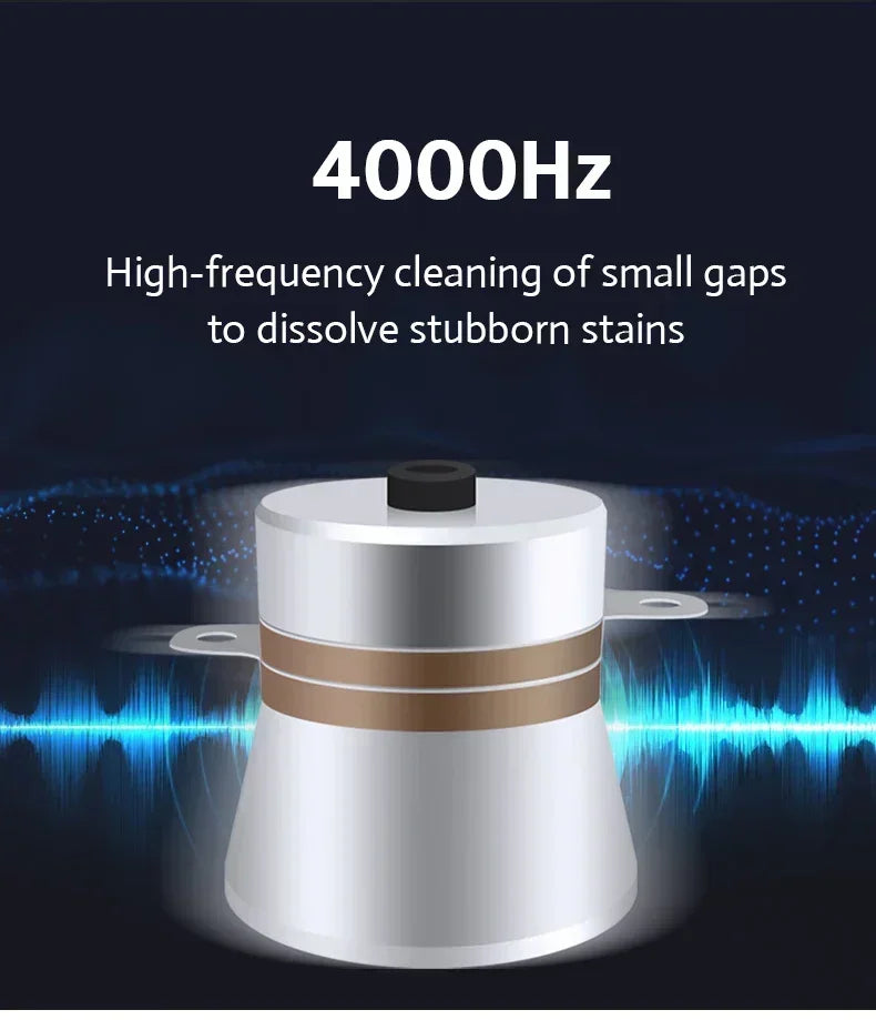 600ML Bærbar Ultralydsrenseapparat til Smykker, Briller, Proteser, Tænder, Ur, Tønde, Dobbel Frequency Vibrations