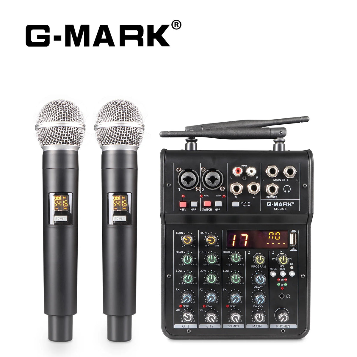 Studio 6 Audio Mixer with Bluetooth and USB