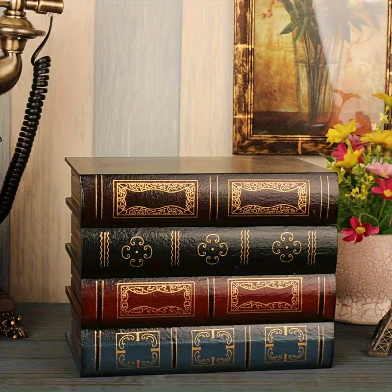 Scatola portaoggetti a forma di libro vintage con coperchio