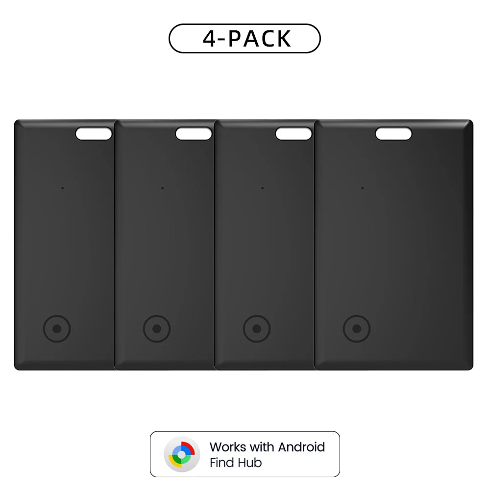 Android 1-4 Pack Smart Wallet Tracker Card Works with Google Find Hub App Location Tag Keys Bag Anti-Lost Bluetooth GPS Tracker