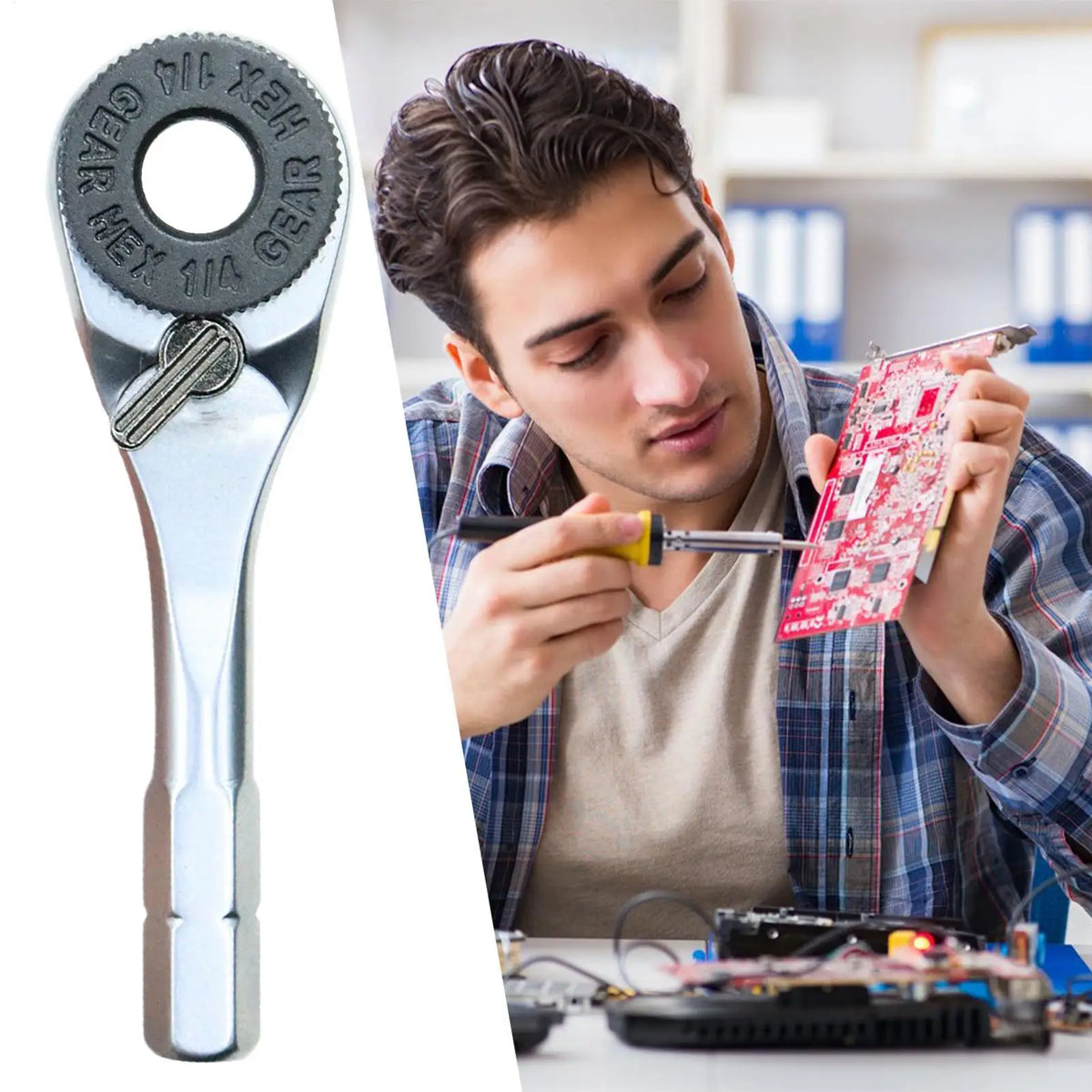 Mini cricchetto con punta magnetica