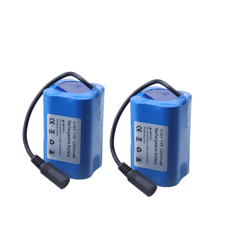 7.4V 12000mAh Battery with USB Charger For T188 T888 2011-5 V007 C18 H18 Remote Control RC Fishing Bait Boat Spare Battery Parts 