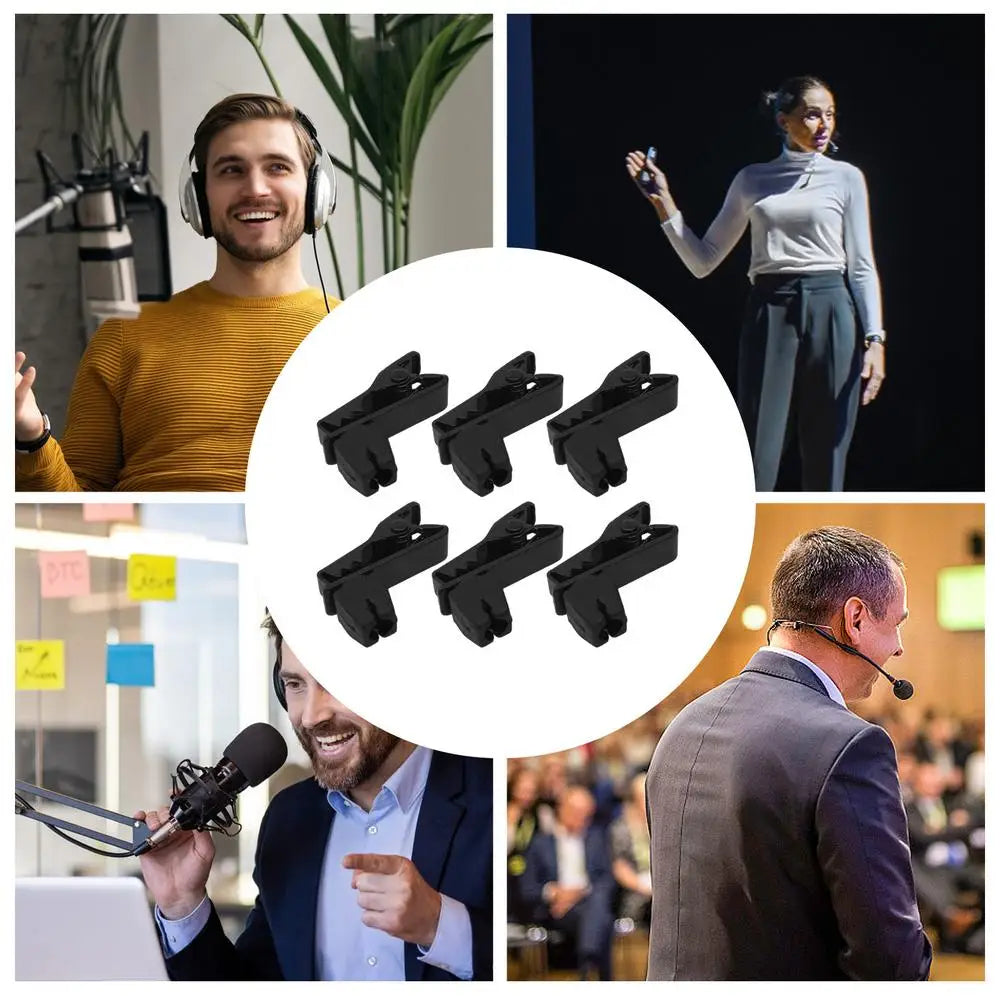 Lavalier Microphone Lapel Clips 6pcs Metal Microphone Clamp For Lapel Portable Metal Mic Clamp For Recording Classroom Lectures
