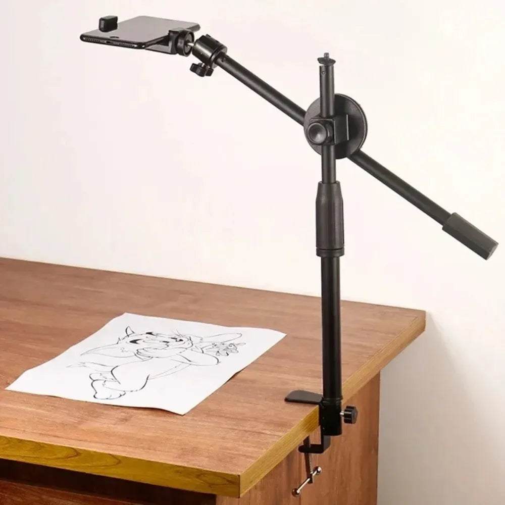Horizontal Tripod for Smartphone Table Overhead Tripe Stand with Articulated Arm for Mobile Cellphone Filming Photography