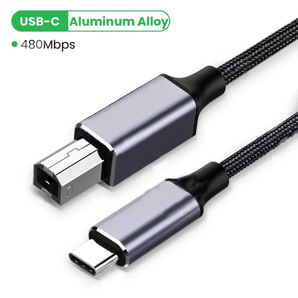 Skriverkabel fra USB-C eller USB-A til USB-B, 0.5–3 m