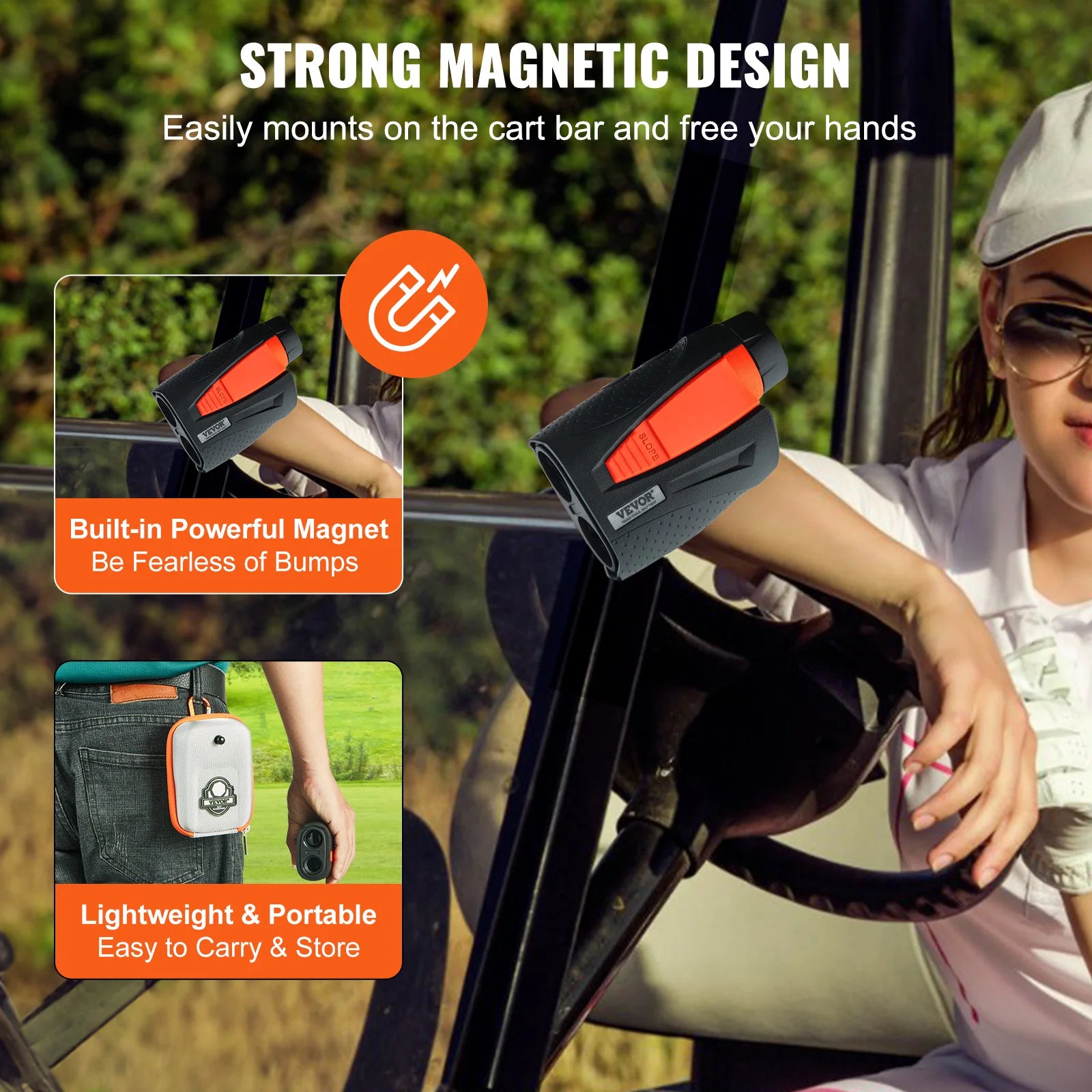 1300 Yard Golf Rangefinder with Slope, Flag Lock & 6X Zoom