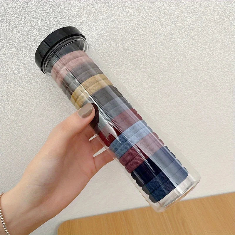 20pcs/can High Elastic Hair Ring French Style Bands Tie Thickened Hair Rope Basic Simple Head Rope For Women Girls Iddal Choice 