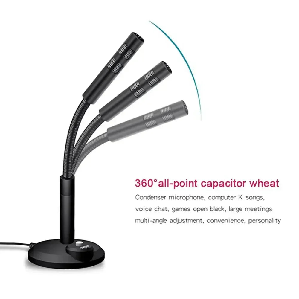 Desktop Gooseneck Microphone, USB or 3.5mm