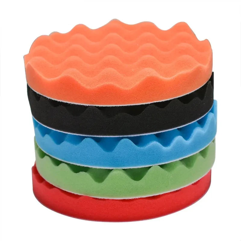 Five-Piece Sponge Polishing Pad Set, 5-7 Inch Options