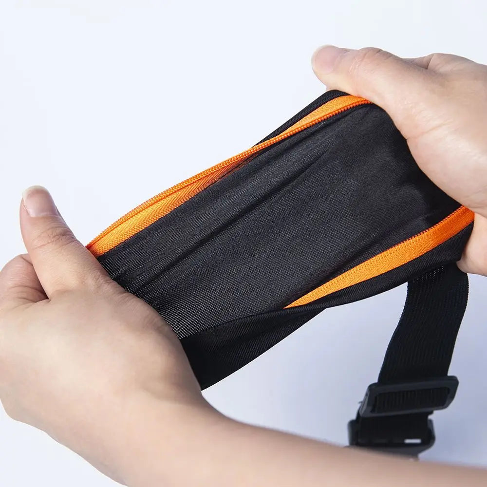 Running Waist Pack Double Pocket Waterproof Phone Belt Nylon Casual Small Fanny Bag Traveling Cycling Hiking Sport Gym Shopping 