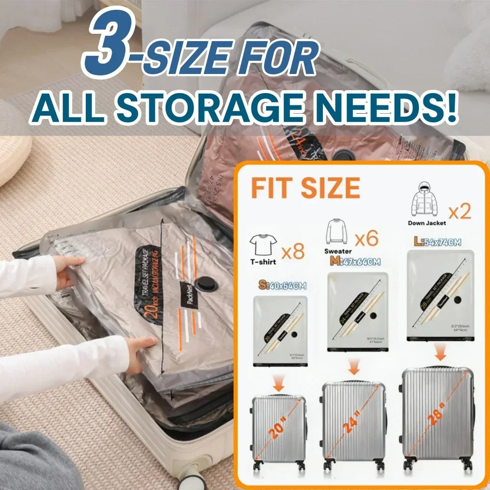 Travel Vacuum Storage Bags - Set Options