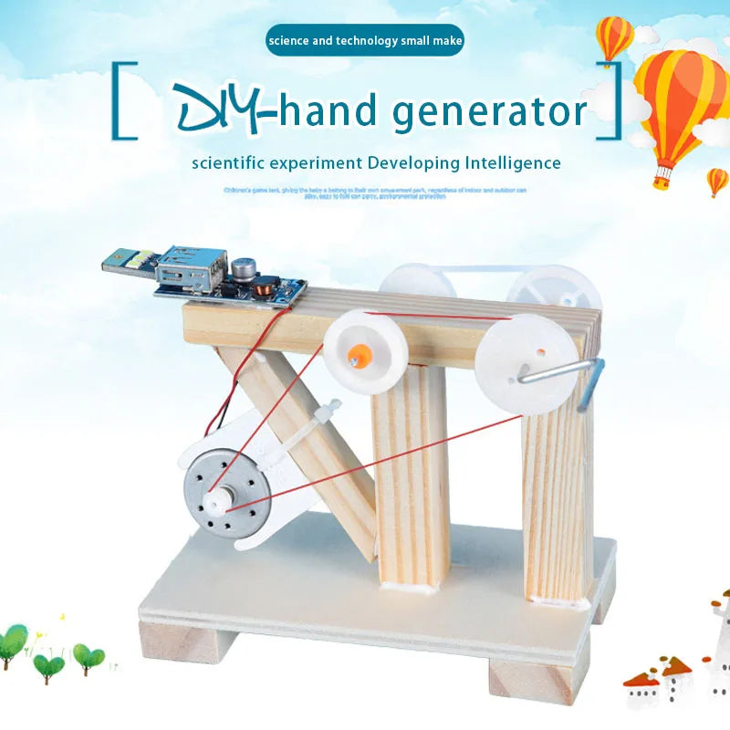 Kit DIY pentru experimente cu generator cu manivelă