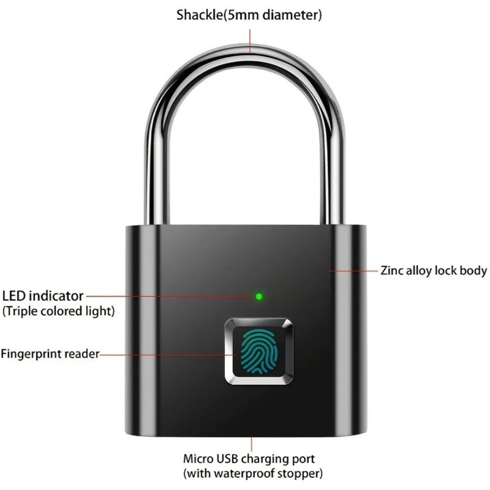Rechargeable Fingerprint Padlock