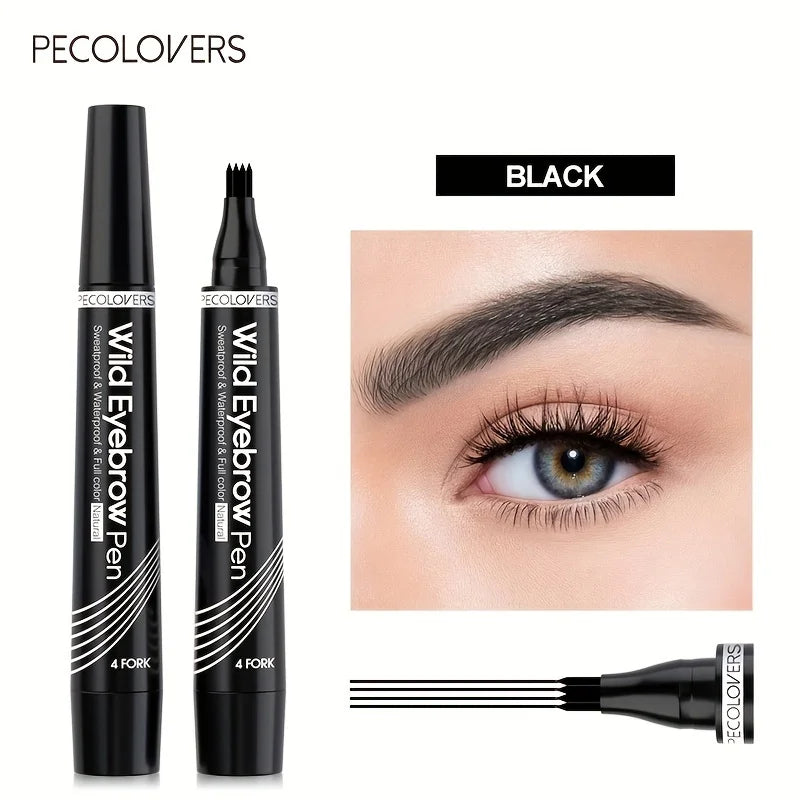 6 Colors 1pc Eyebrow Pen Waterproof 4 Split Tip Eyebrows Pen Eyebrow Tattoo Pen Waterproof Liquid Black Eyebrow Makeup Pencil 