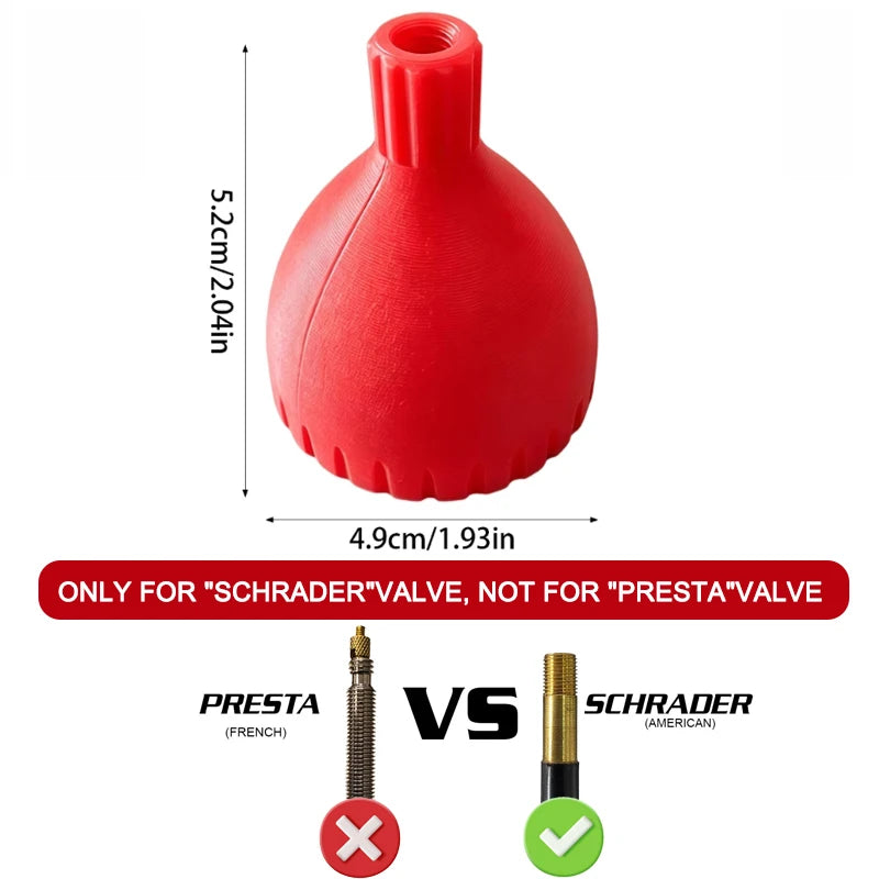 Schrader-ventil tublöst däck sealant-funnel
