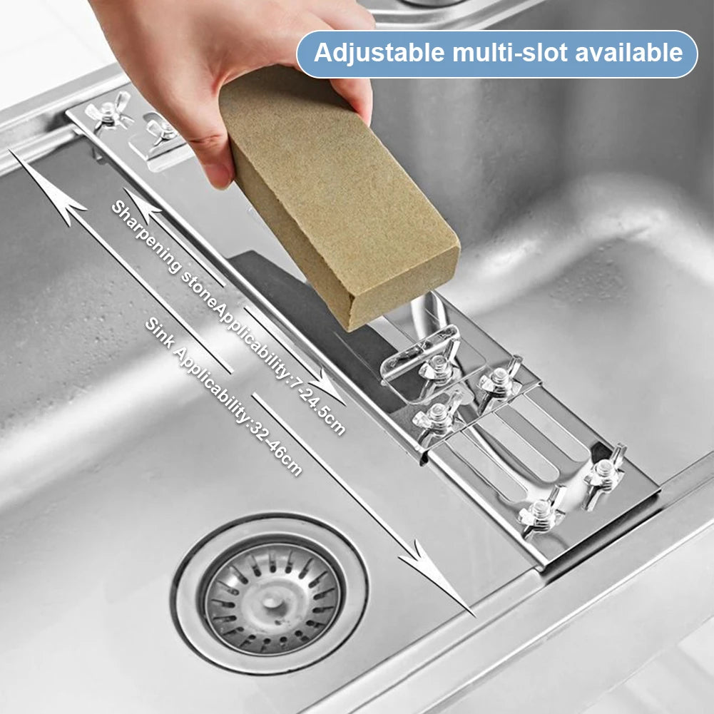 Adjustable Sink Bridge Sharpening-Stone Holder