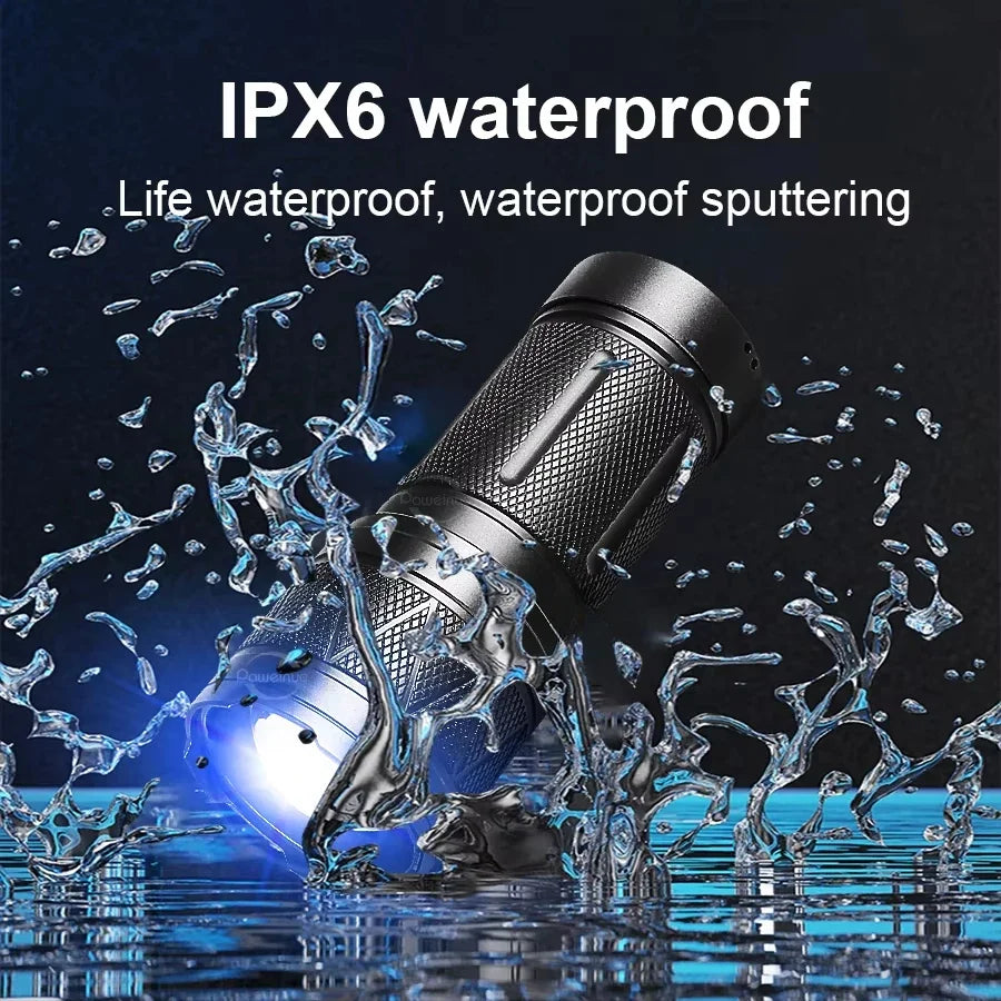 LED Handheld Flashlight Ultra-Bright 50000Lumens 12000mAh Rechargeable Battery Powerful Torch Zoomable Tactical Lantern