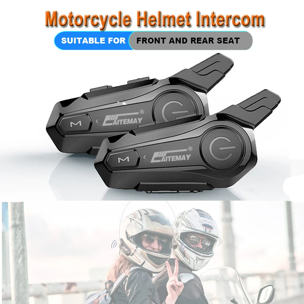 1/2Pcs Bluetooth Motorcycle Helmet Intercom Headset 1000M For 2 Rider Intercomunicador Moto Wireless Interphone Handsfree Call 