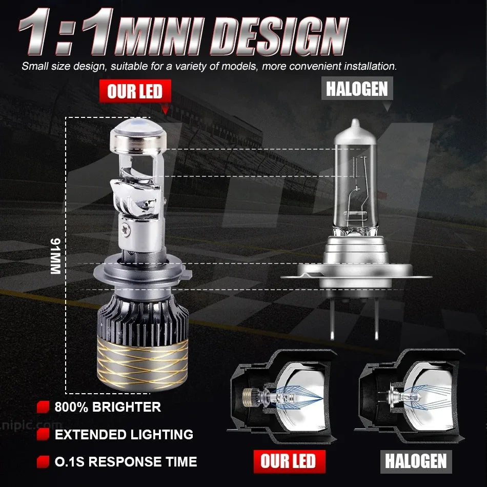 Bec Far LED 2000W 6000K Canbus H7 H4 H11 9005 9006