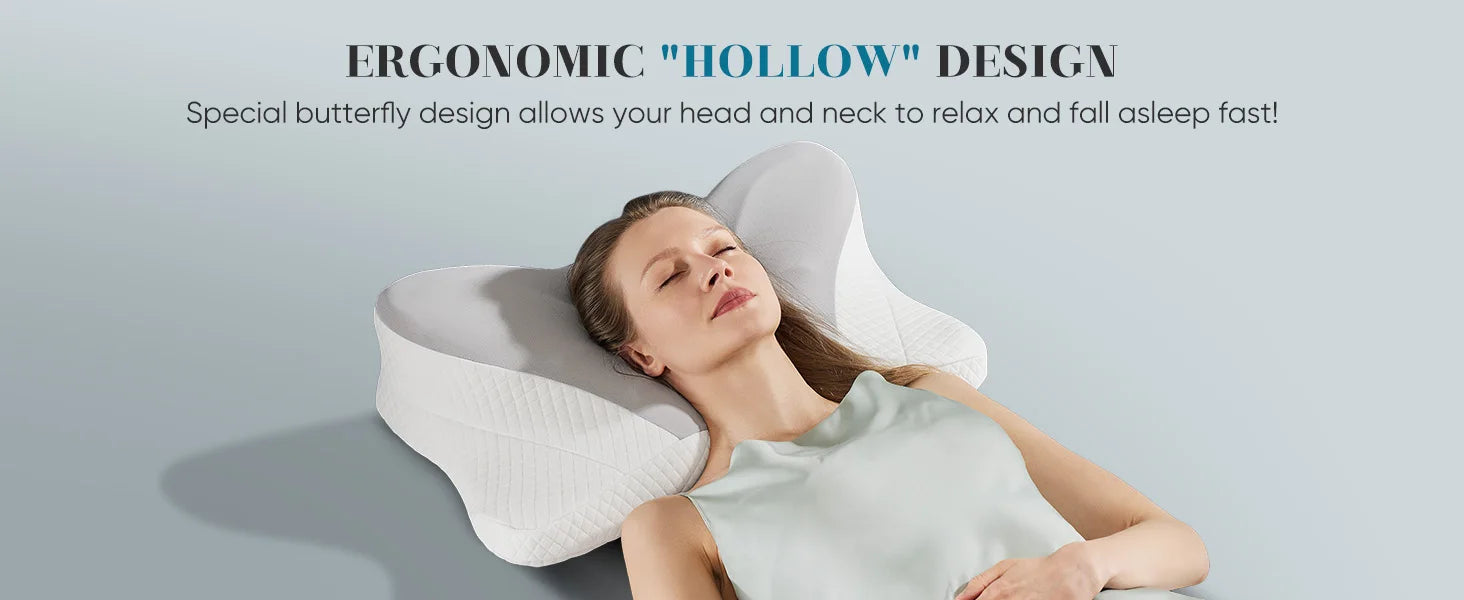 Ergonomic Memory Foam Cervical Pillow with Cooling Cover