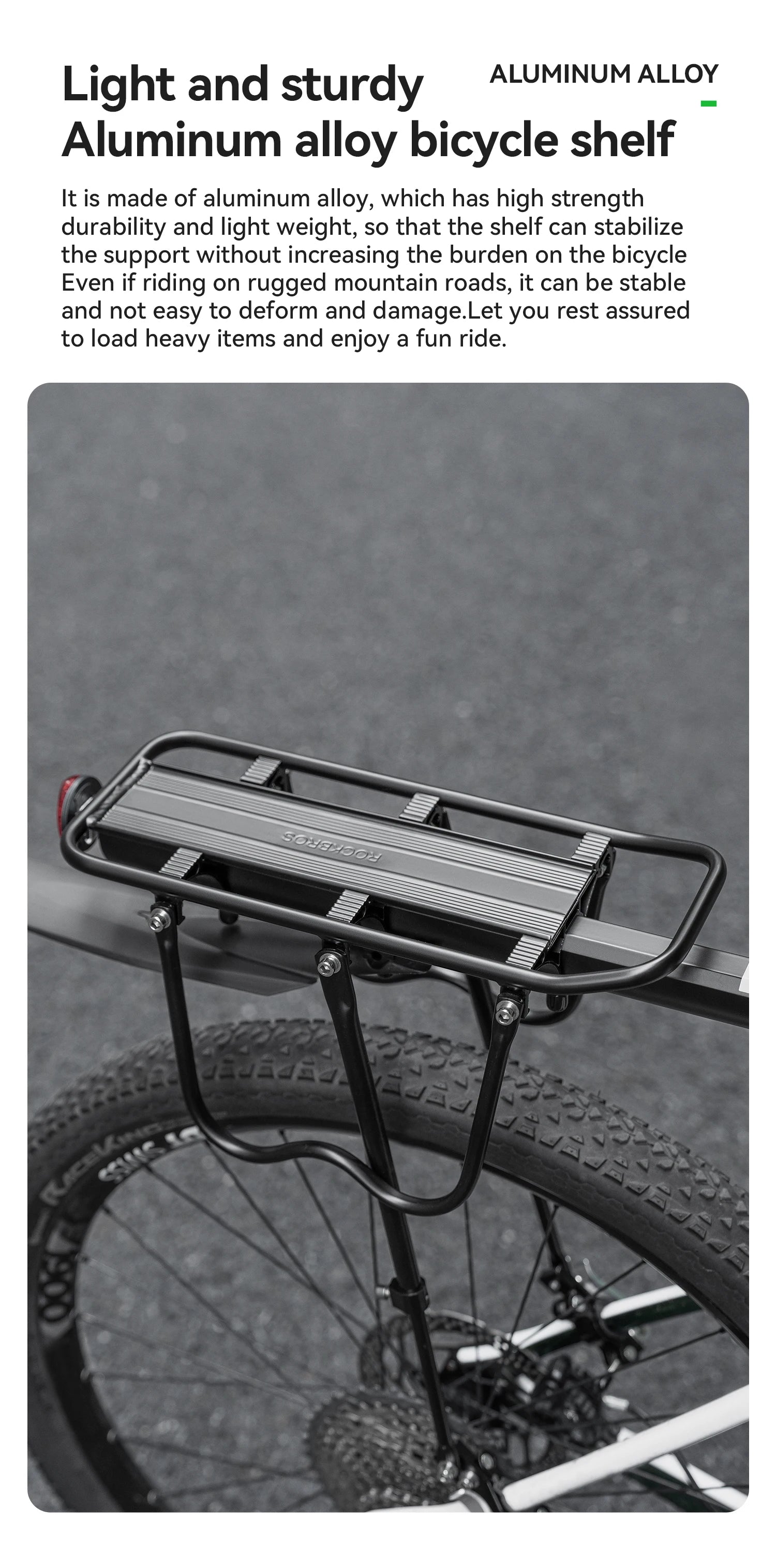 Aluminum Alloy Bike Rear Rack 25kg Detachable Cargo Carrier