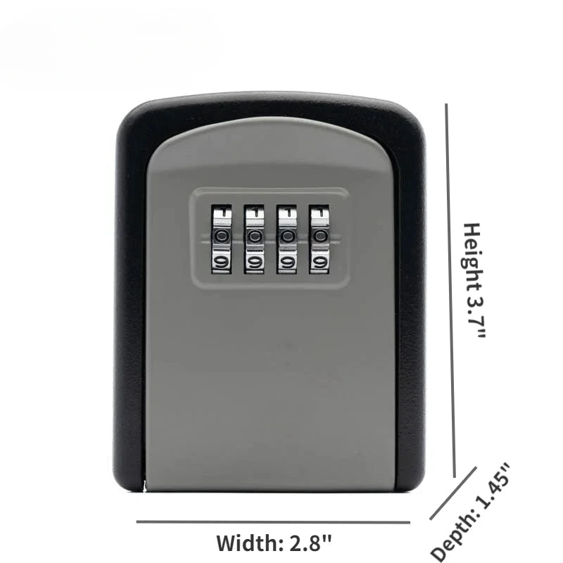 Wall Mounted Key Lock Box with 4 Digit Combination Secure Storage