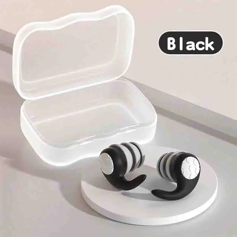 1 Pair of Soft Silicone Earplugs with Noise Cancellation, Waterproof, Comfortable To Wear, Suitable for Sleeping and Swimming 